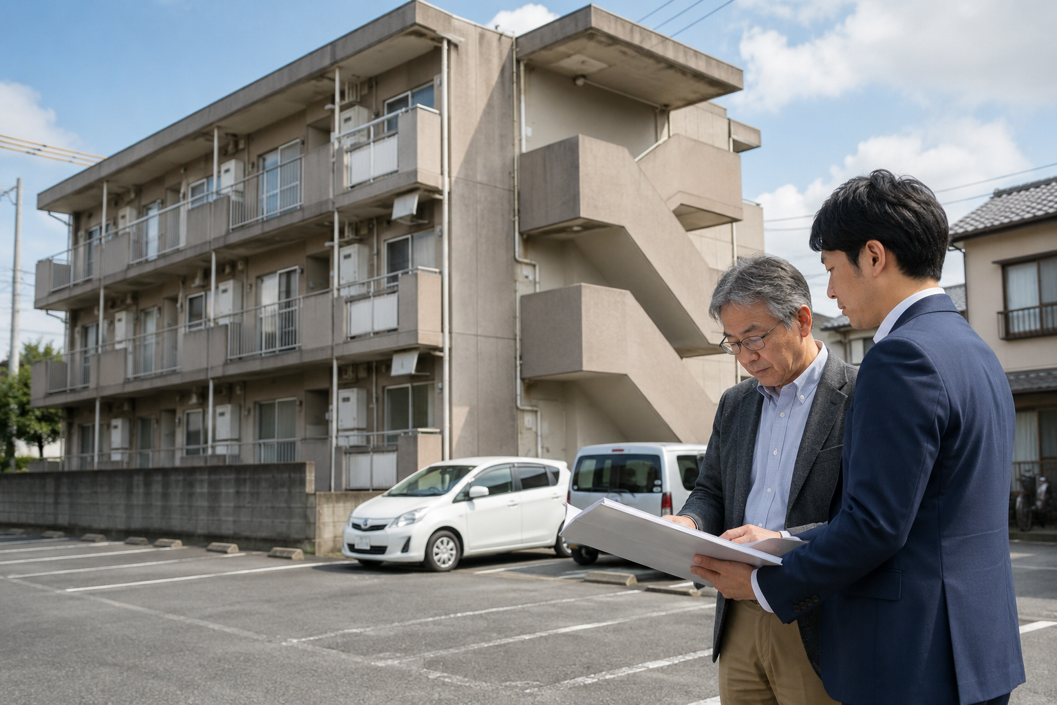 空き地・駐車場・築古アパートなど現在の利用状況を比較するイメージ