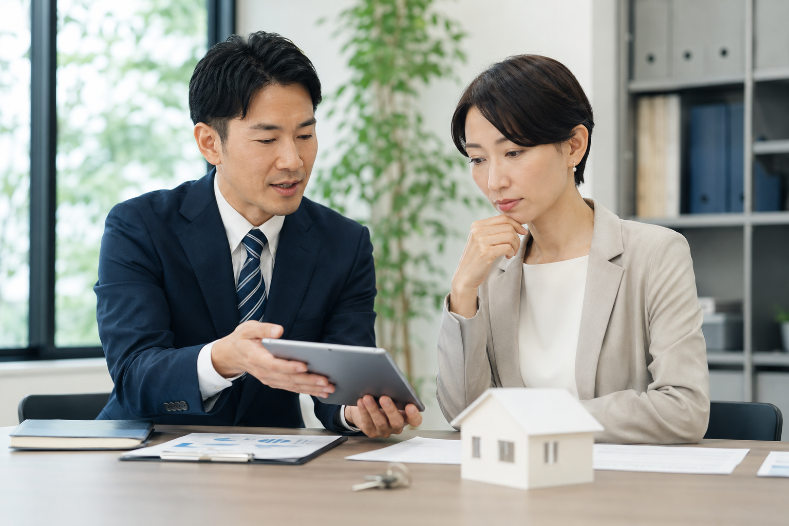 相続人の気持ちに配慮しながら不動産の選択肢を相談するイメージ