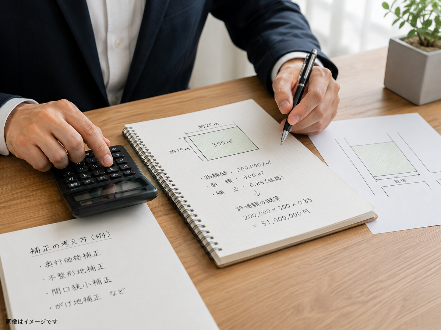路線価図の数字と借地権割合を示すアルファベットを読み取るイメージ