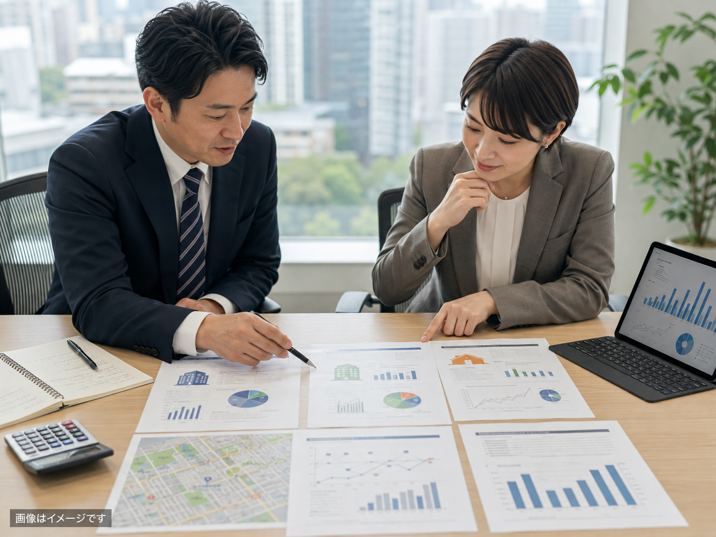 積算法・収益還元法・取引事例比較法を比較する担保評価のイメージ