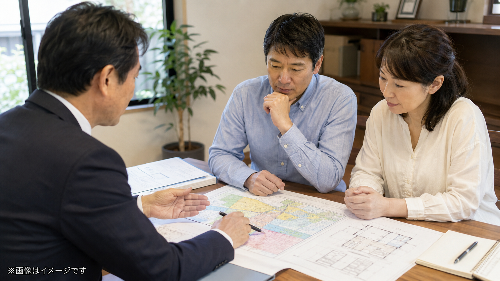 第一種住居・第二種住居・準住居・田園住居地域の土地活用の違いを比較するイメージ