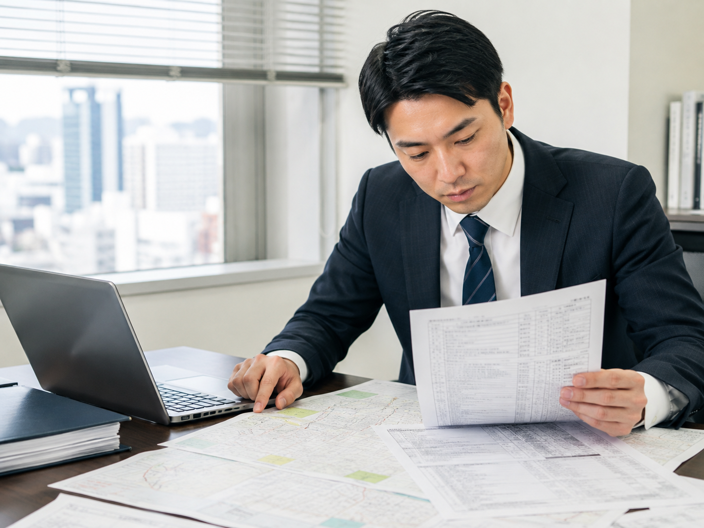 登記情報と物件情報から営業仮説を作り顧客への確認事項を整理するイメージ