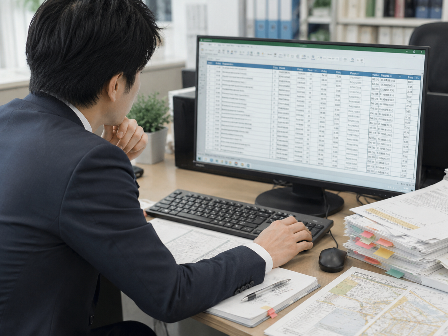 地図から物件を探し登記情報を確認して営業候補を絞る不動産チェッカー活用イメージ