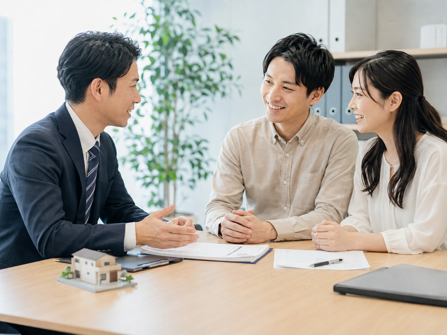 地図と登記簿を使い所有権移転履歴から不動産営業の候補を検討する実写イメージ