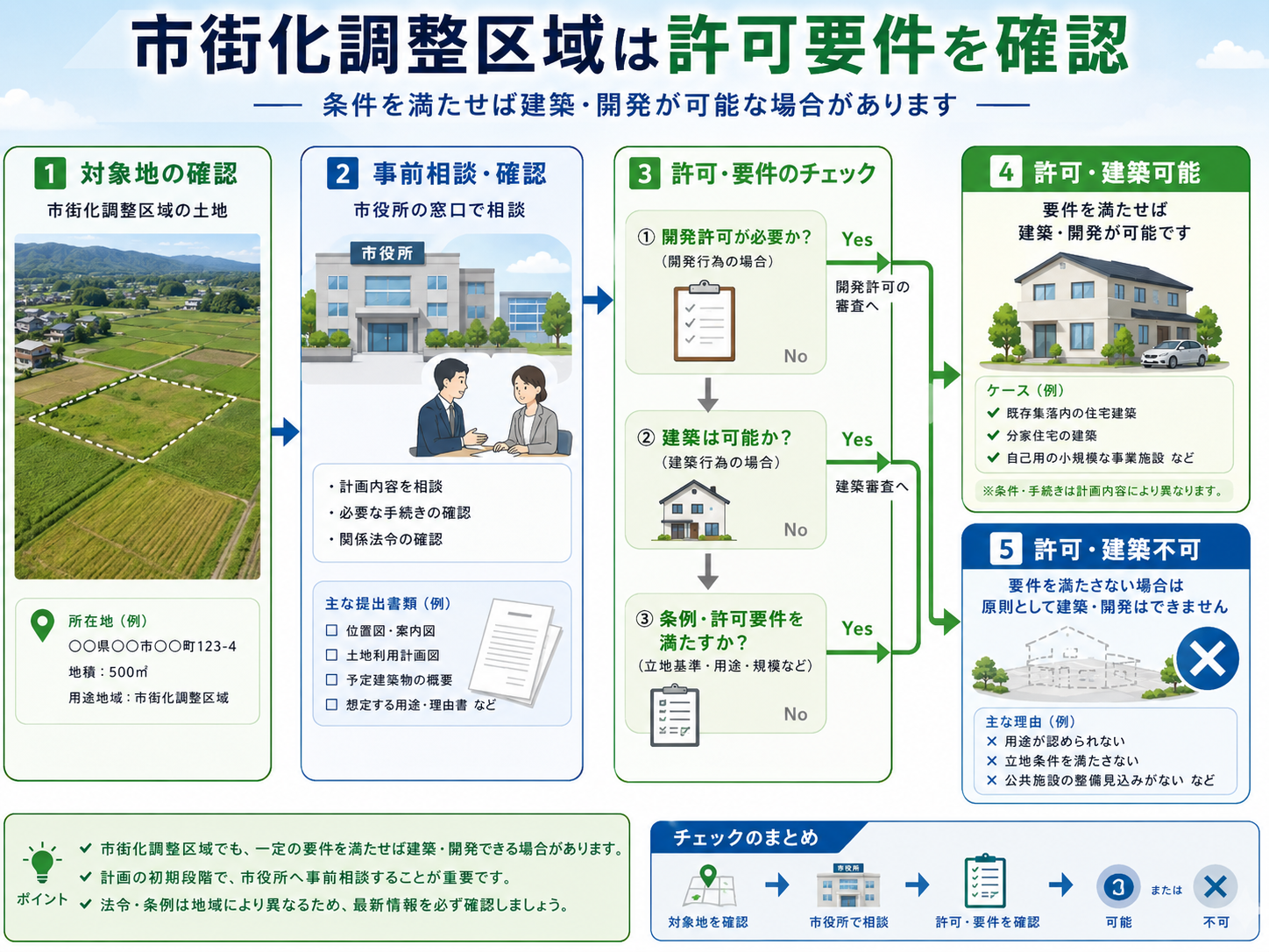 自治体の都市計画図で住所検索し区域区分から用途地域や開発許可へ調査を進める手順
