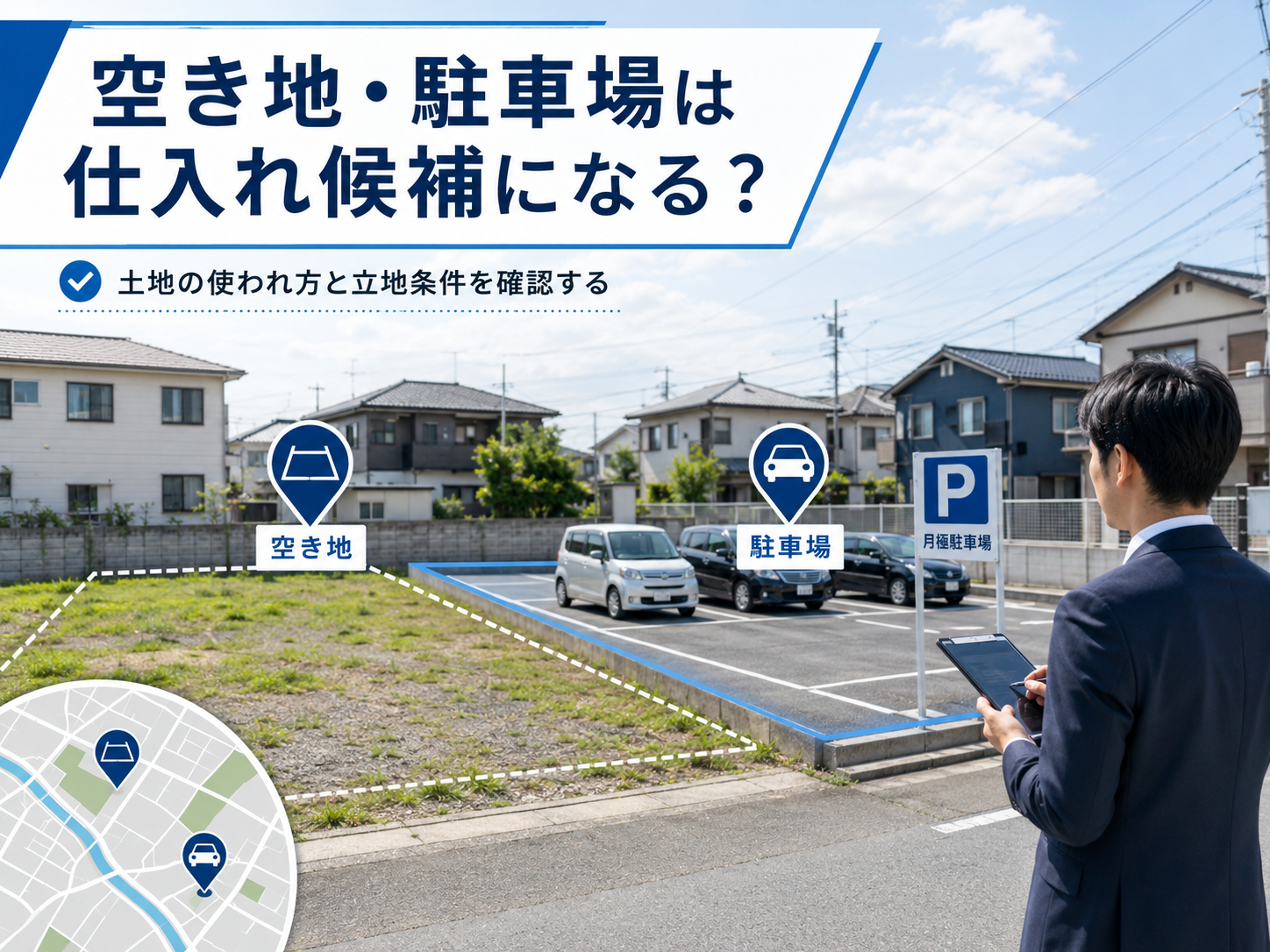 空き地・駐車場の仕入れ候補をエリア選定から土地条件、所有者確認まで絞り込む4ステップ
