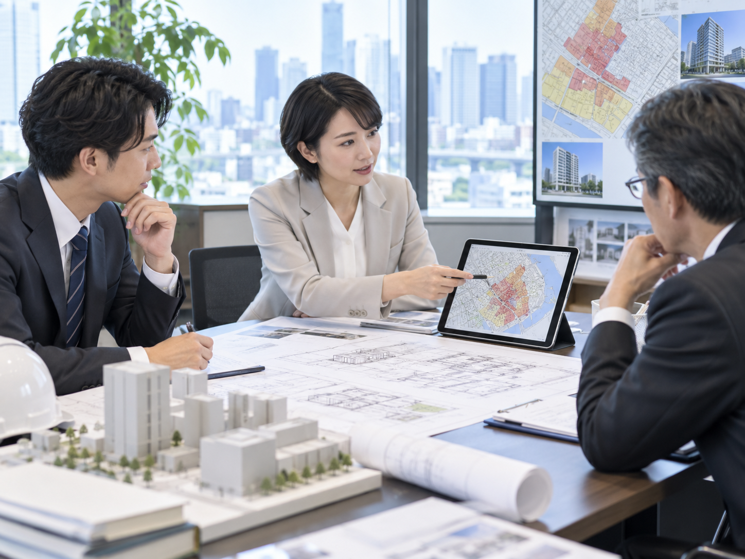 建物の階数・規模・外壁・開口部・屋根など防火性能の確認項目を調査するイメージ