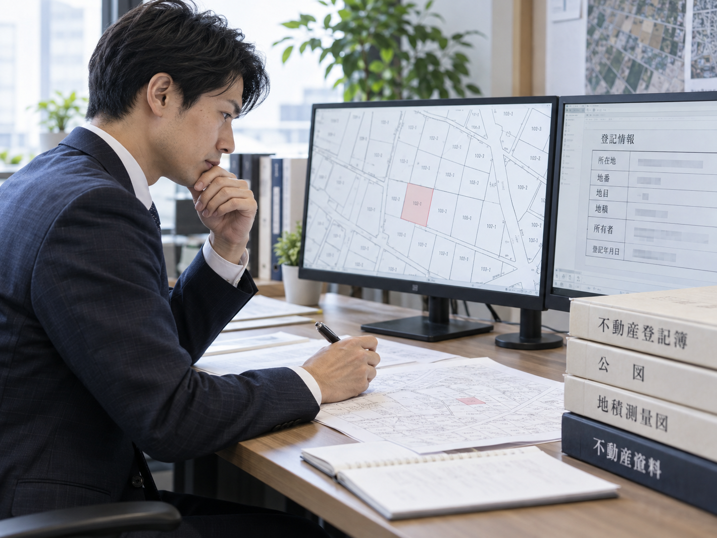 土地所有者を調べる3つの方法を比較するイメージ