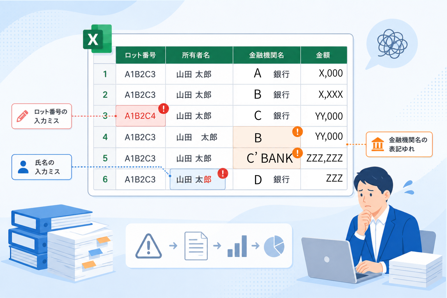 手入力でExcel化する方法の限界