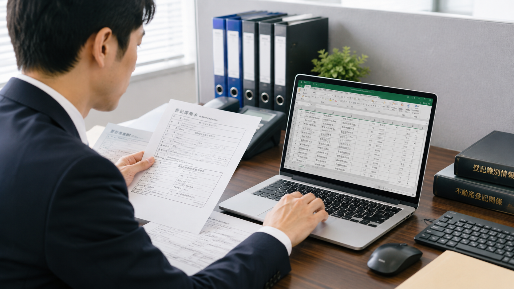 登記簿PDFをExcel化し営業リストとして整理する不動産実務のイメージ