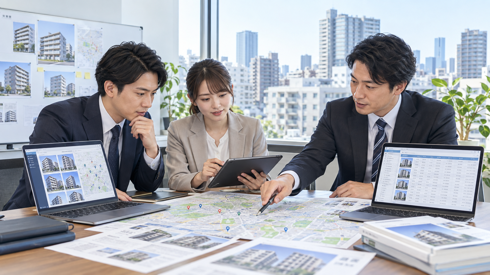賃貸管理会社がオーナーリストを作成し新規オーナー開拓を進めるイメージ