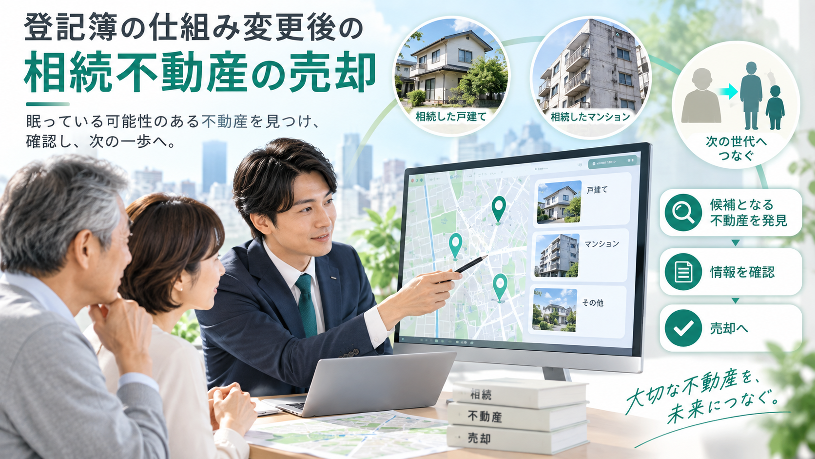 相続営業リストを作り、受付帳改正後も候補不動産を継続確認する方法の解説イメージ